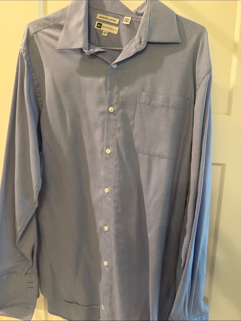 Bachrach Men's Light Blue Long-Sleeve Dress Shirt